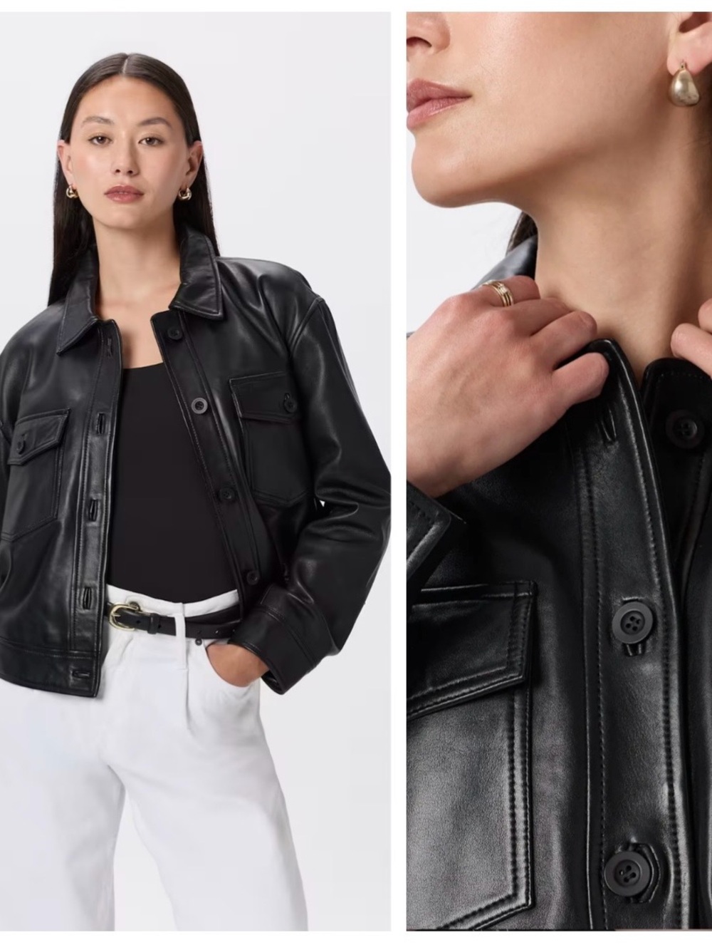 Wilfred Little Cropped Jacket Black Faux Vegan Leather SIZE: XS